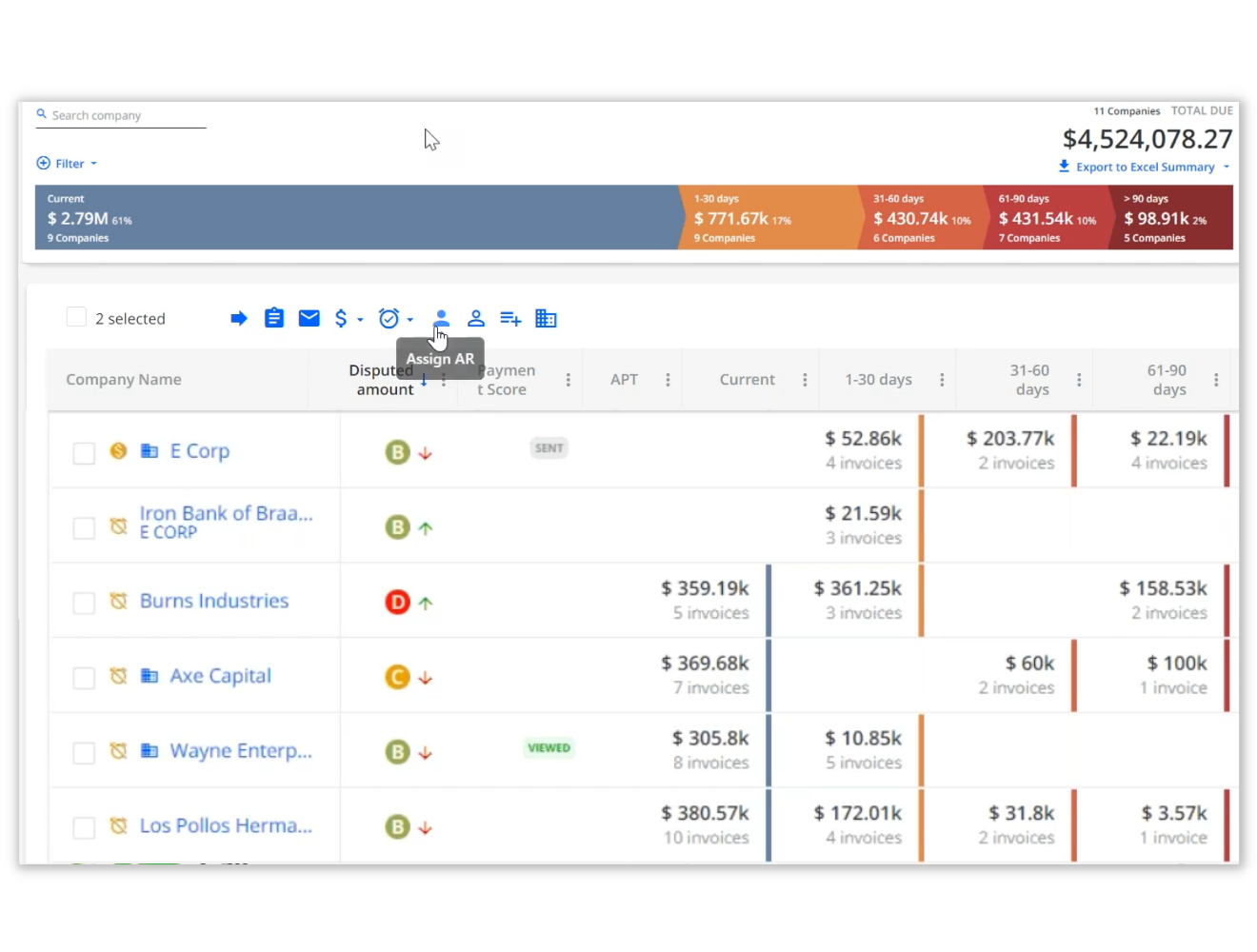 screenshot of Quadient Accounts Receivable by YayPay